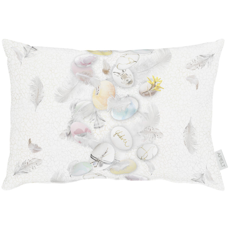 Floral Rectangular Cushion, White/Blue/Orange/Purple