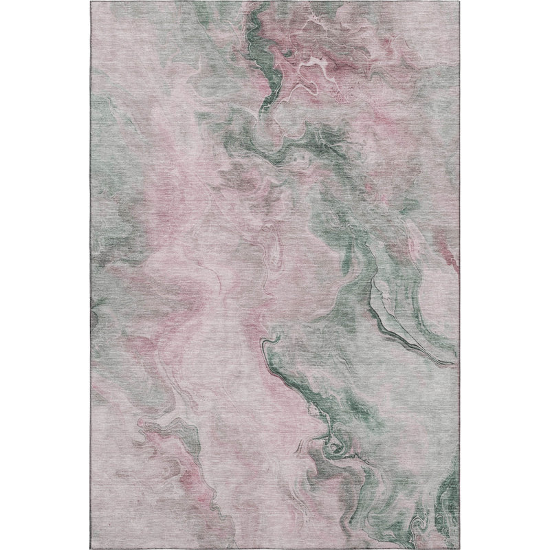 Premium Machine Washable Slesnick AMF1680 Abstract Rug, Rectangle 8' x 10'