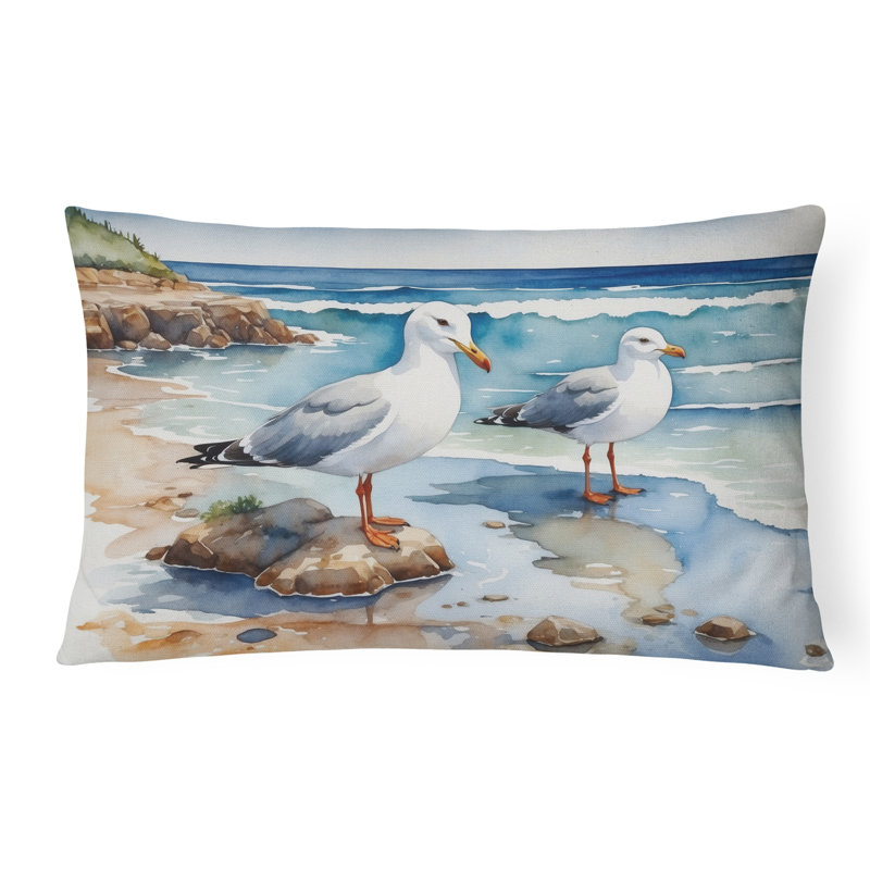 Coussin décoratif Gulls Scavenging, Rectangle H 12 po x l 16 po