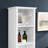 Lebreton Bathroom Cabinet With Laundry Basket,4 Adjustable Shelves & Removable Laundry Hamper-1040625587