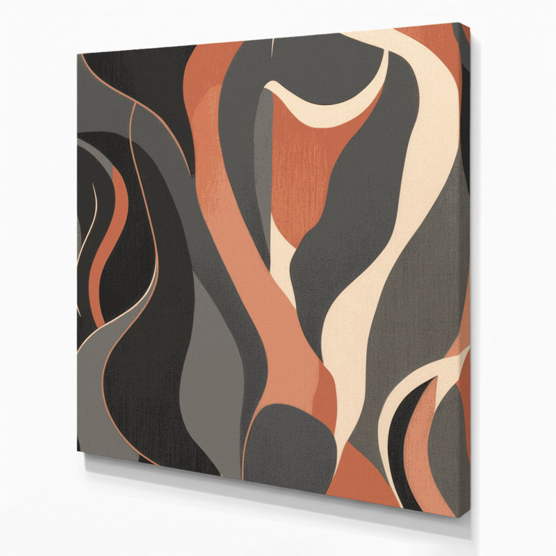 Abstrait art figuratif gris sur toile 68, H 12 po x l 12 po