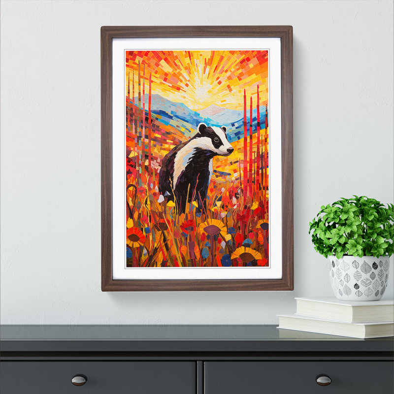 Single Picture Frame Print on Wood, 34cm H x 25cm W, Walnut Framed