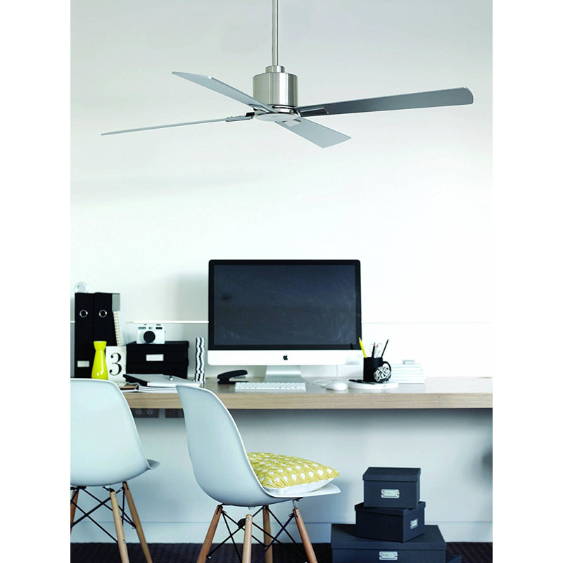 Aalyan 132cm Ceiling Fan with Light Kit, Silver