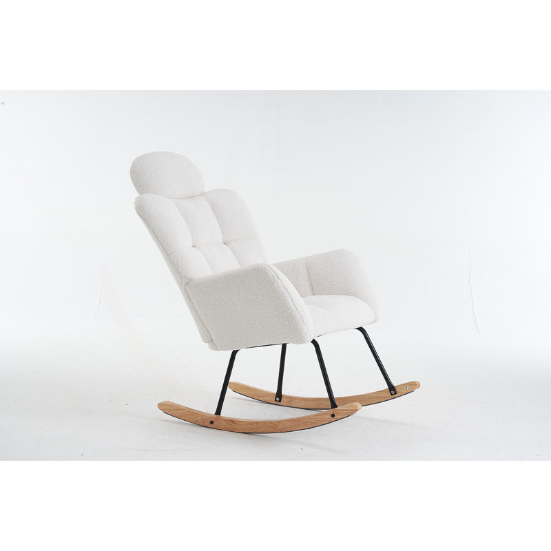 Fauteuil oscillant rembourré en tissu 055-Teddy