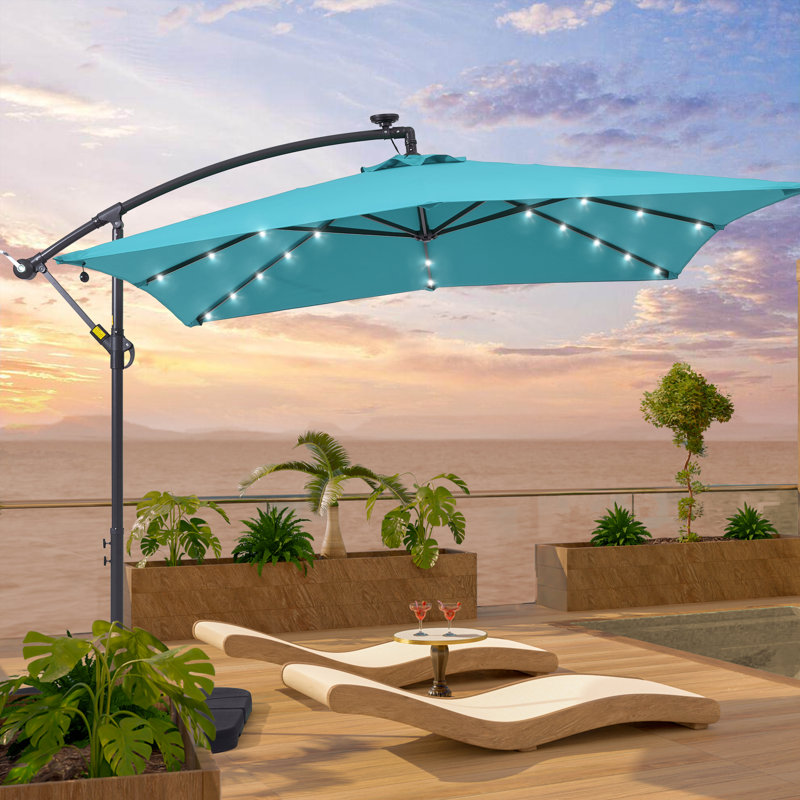  Parasol en porte-à-faux 8 pi 2 po, Bleu lac