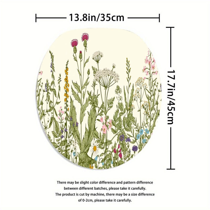 Ensemble de 3 tapis de salle de bain Wildflower, Green Wildflower Meadow