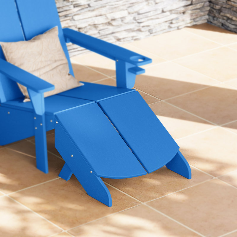 Repose-pieds moderne en poly, Bleu pacifique