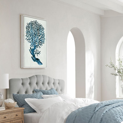 Adjustable Height Headboard with Linen Upholstery and Button Tufting for Bedroom