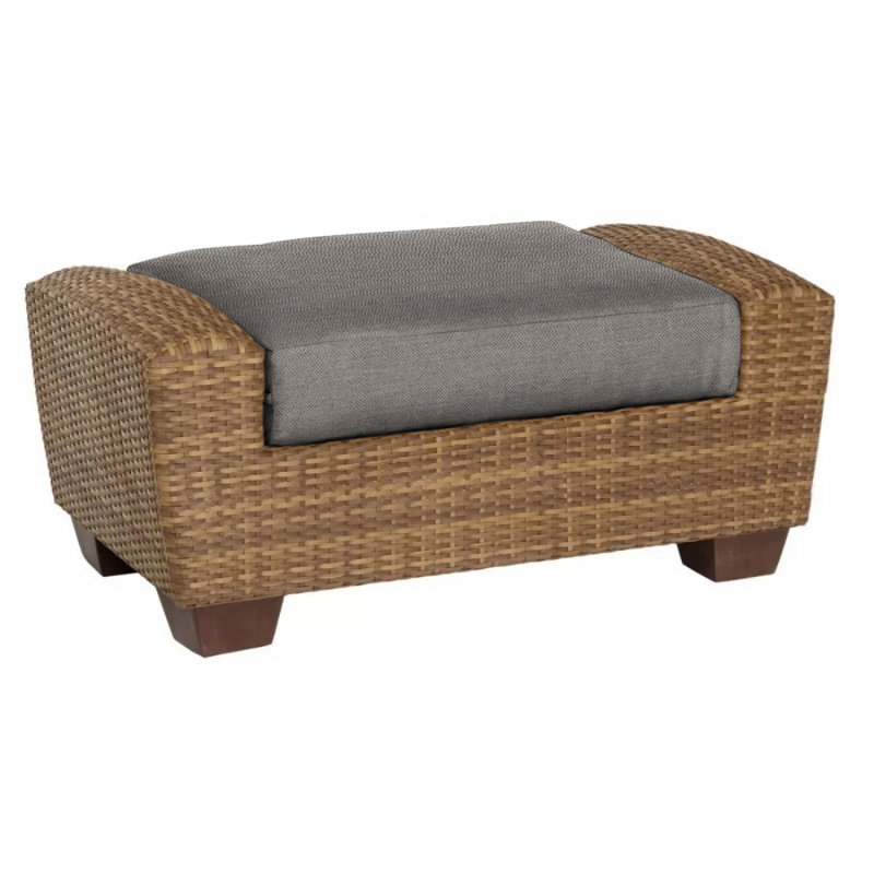 Saddleback Outdoor Ottoman, Hedge Flannel Sunbrella® Flannel, Coffee