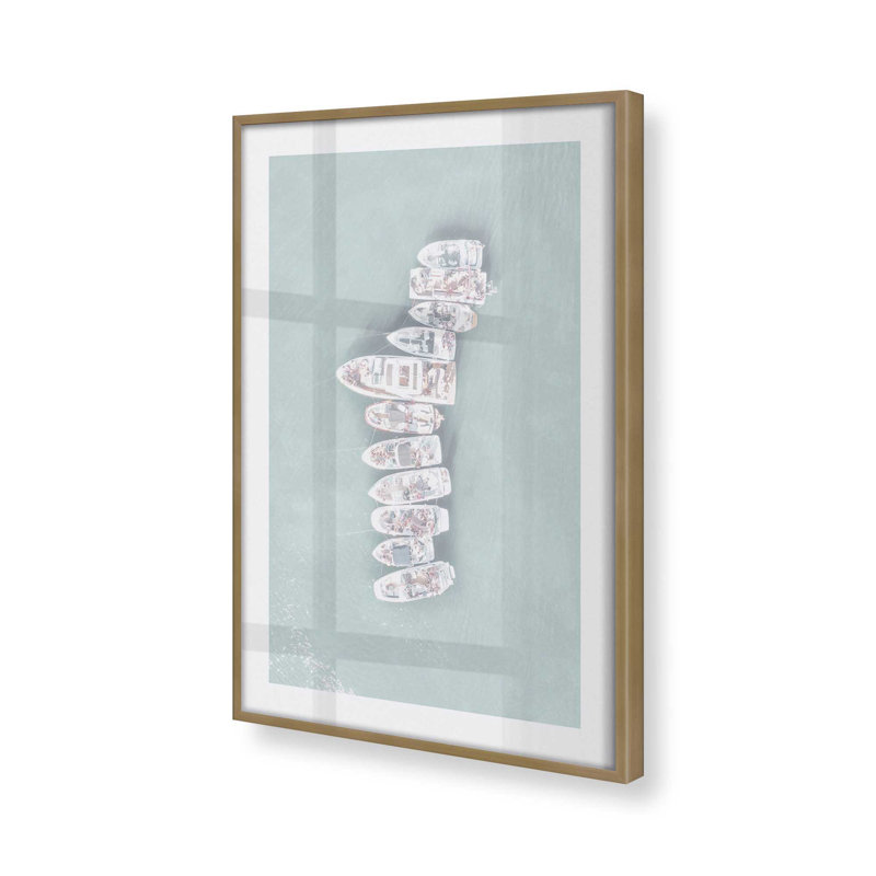 «Floating Tranquility Rolled Print», sans cadre, Cadre doré brossé, H 21,25 po x l 17,25 po x P 1,25 po