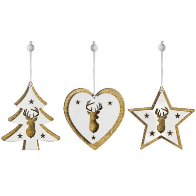 Wood Astrology & Stars Holiday Shaped Ornament