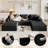 107" U-Shape Cloud Couch, Modern Modular Sectional Boneless Cloud Couch for Living Room, Deep Seat Sleeper Chaise Longue for Living Room, No Assembly Required-343318312