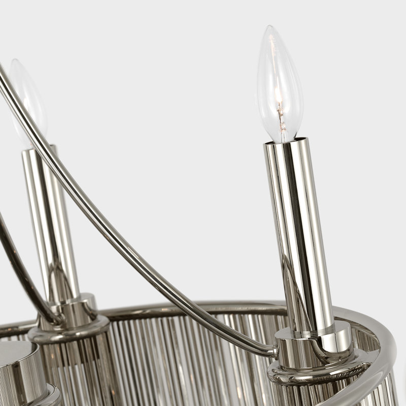 Sutton 50" Three Tier Chandelier, Polished Nickel