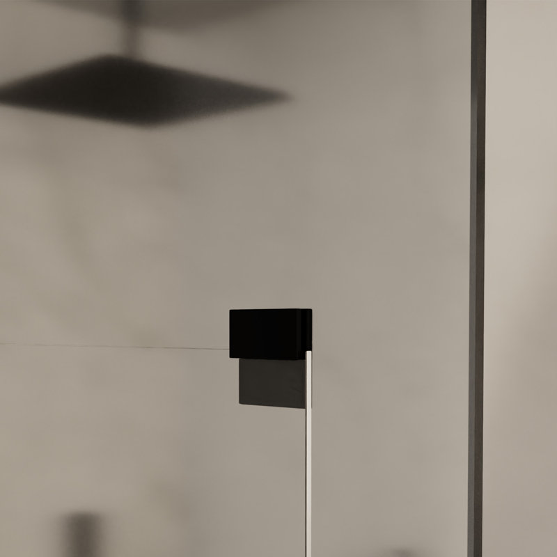 Butoir de porte carré Brixwell S12DS1MBL pour finition vitrée de 1/2 po d'épaisseur, noir mat, Noir mat