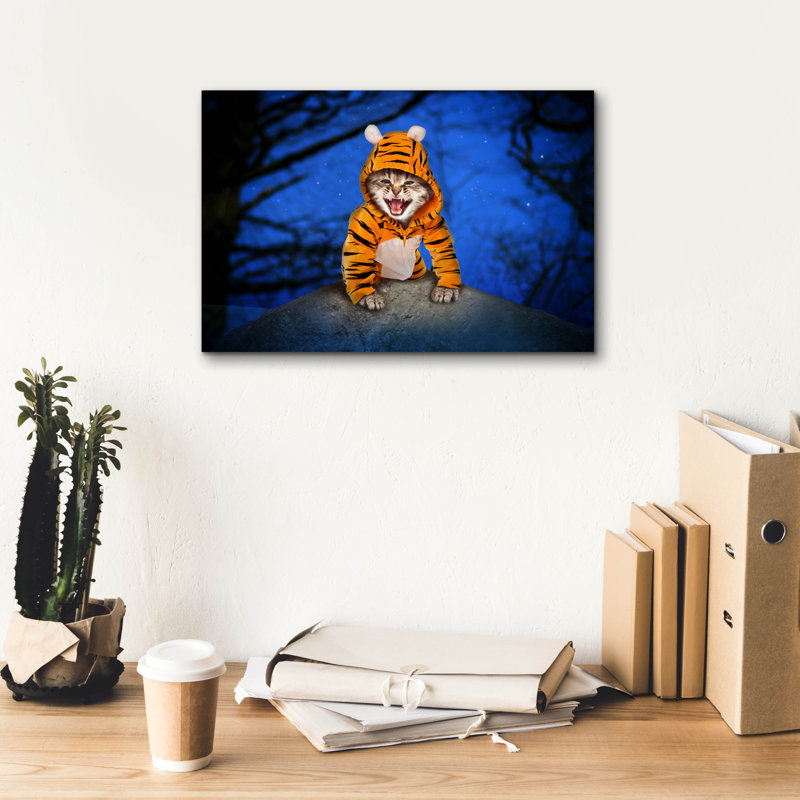«Epic Graffiti» «Halloween Cat» par John Hovenstine, art mural sur toile 18 po x 12 po
