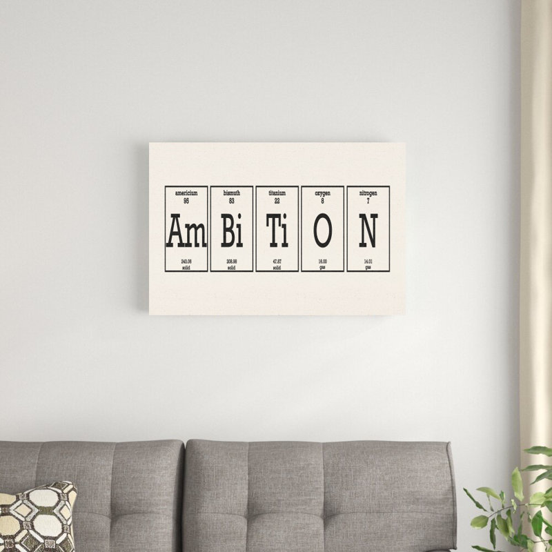 Ambition - reproduction d'art textuel sur toile tendue, H 20 po x l 30 po
