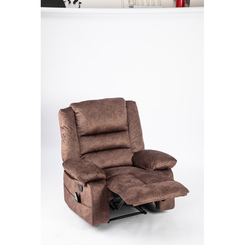 Fauteuil inclinable manuel avec massage et chaleur pour le salon, Tissu brun
