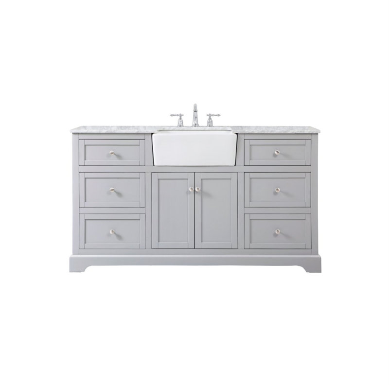 Ensemble de meuble-lavabo simple 60 po Pardue, Gris