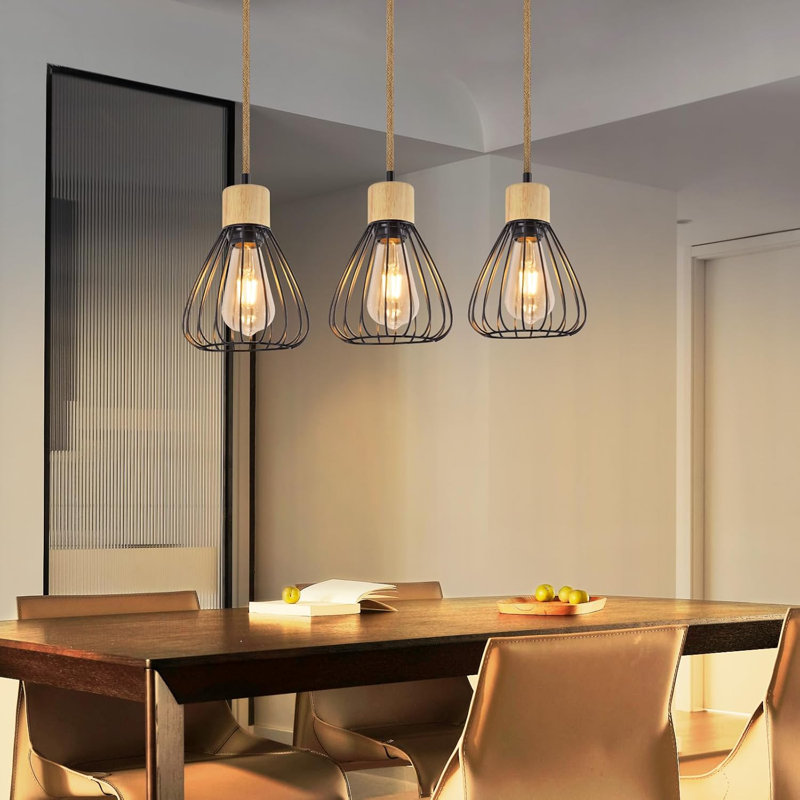 3 - Light Matte Black Cylinder Pendant
