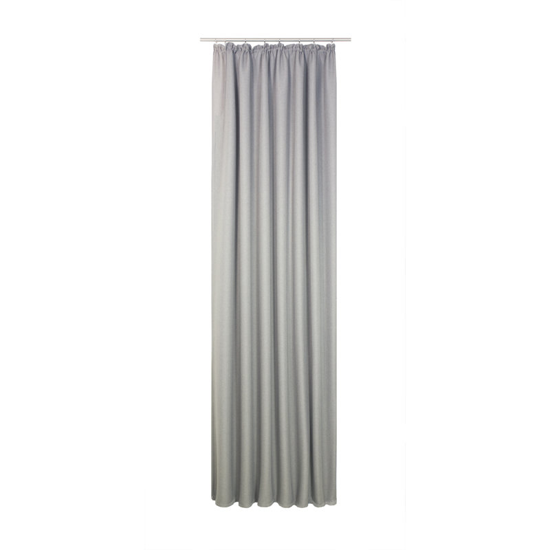 Kyrstan Pencil Pleat Room Darkening Thermal Single Curtain, 132cm Width x 175cm Drop, Grey