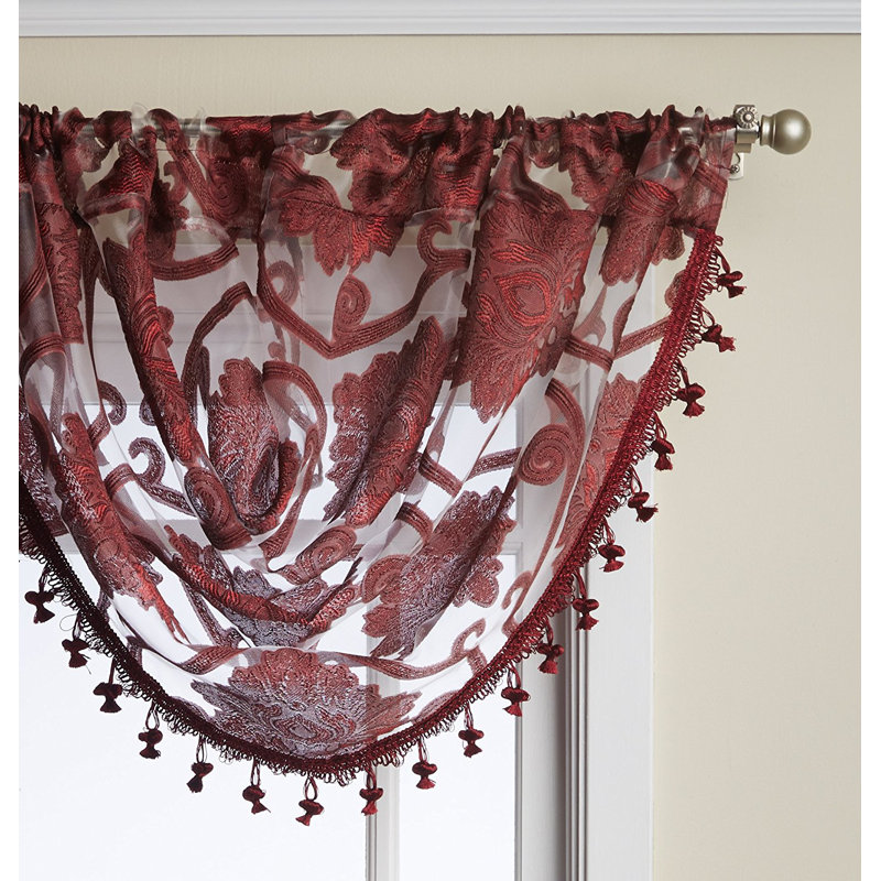 Cantonnière 57 po Kelliher Scroll Elegance, Bourgogne