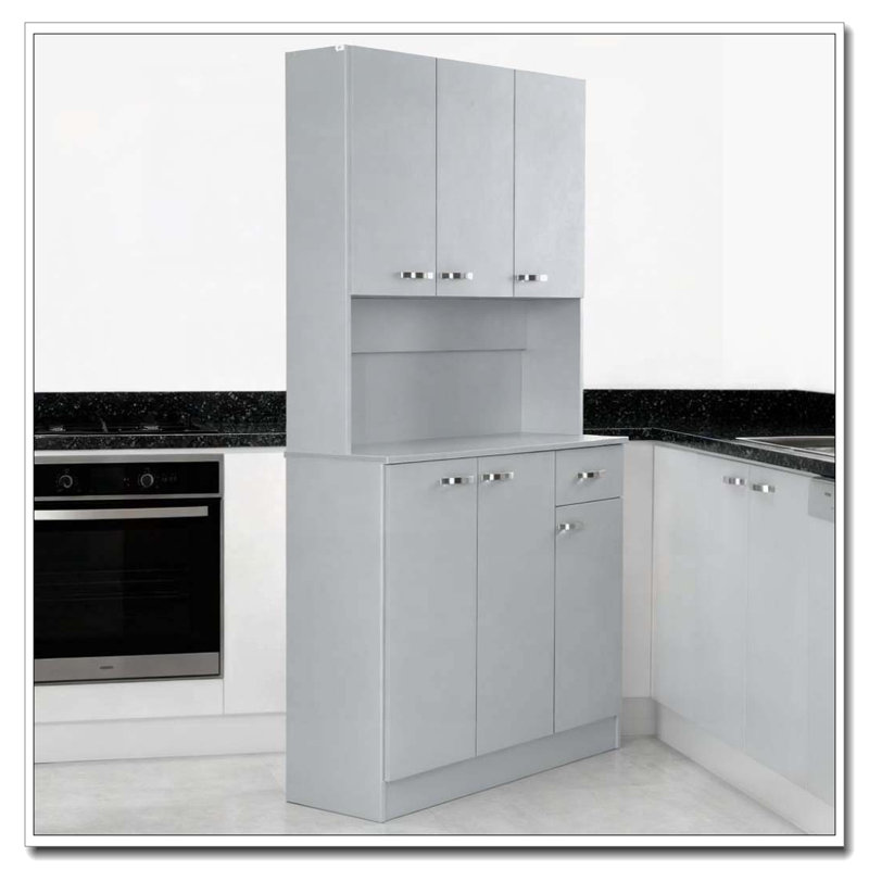 Grand garde-manger gris avec micro-ondes Stan