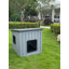 Maison pour animaux d'extérieur en résine résistante aux intempéries avec toit incliné (bleu et gris) 22,23 "H-89674455