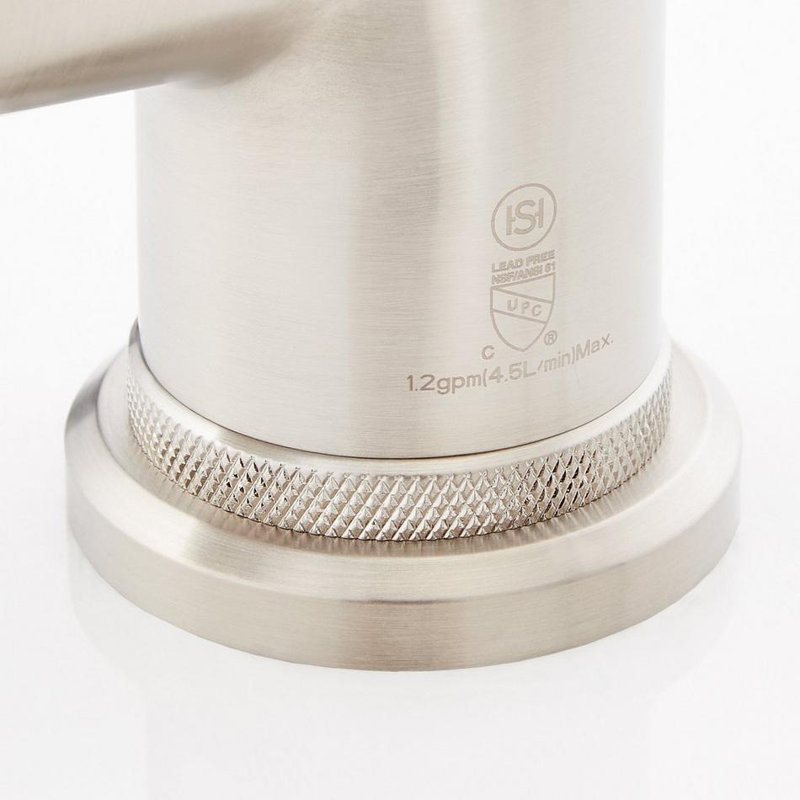 Gunther 1.2 GPM Single Hole Bathroom Faucet, Brushed Nickel