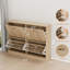Range-chaussures avec 4 tiroirs inclinables, range-chaussures cannelé en bois avec tablette réglable, range-chaussures autoportant-1181905710