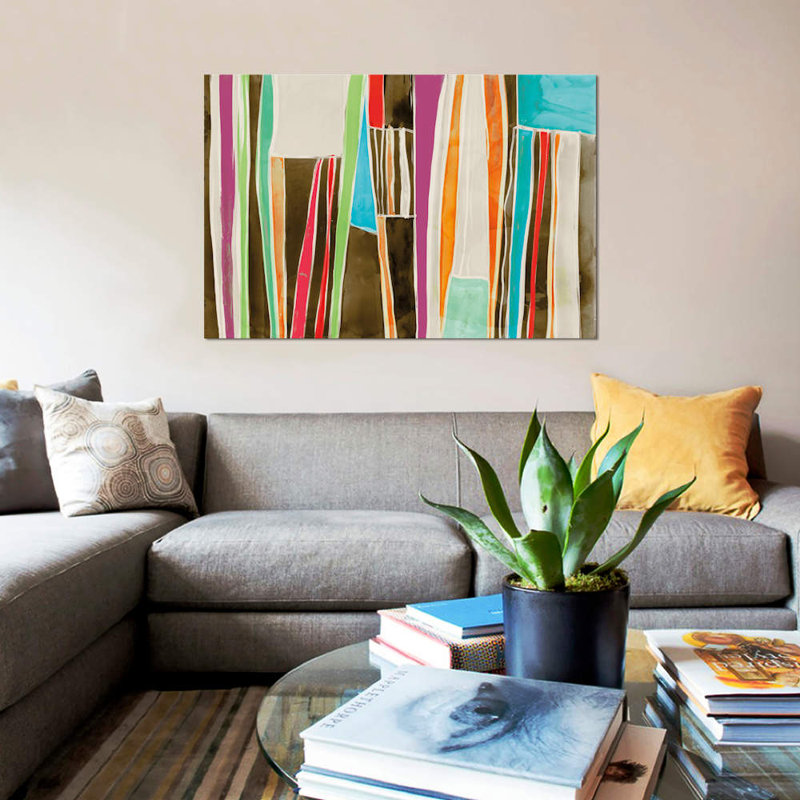 « stripe flat ii », reproduction sur toile, H 8 po x l 12 po x P 0,75 po, Toile tendue, Pas de tapis
