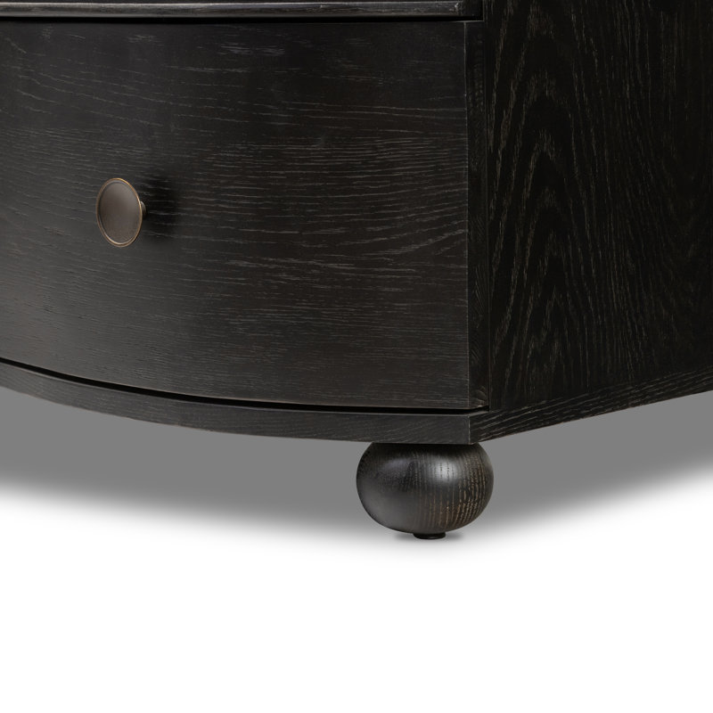 Tiago 3 - Drawer Dresser, Black/Polished White Marble