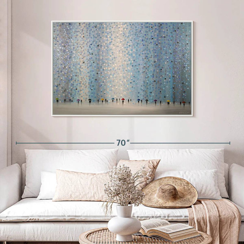 Petits parapluies, Cadre flottant blanc, 46 po x 31 po