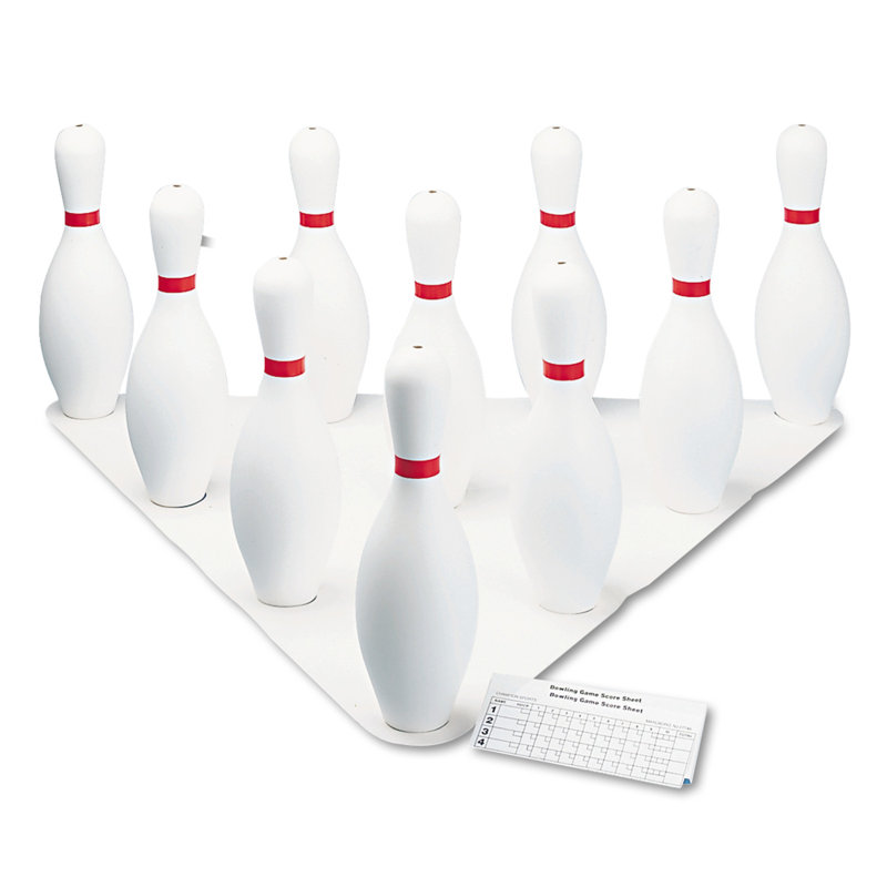 Champion Sports White Plastic and Rubber Bowling Set