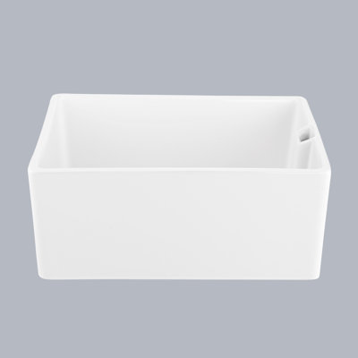Évier de cuisine simple en céramique blanche 23,6 po x 18 po - Grattage - Élégant ajout à la cuisine L 23,6 po x l 18 po Grattage et teinture, nettoyage efficace