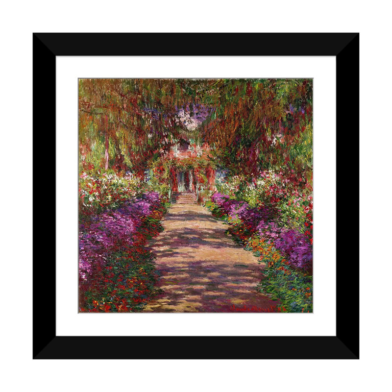«A Pathway in Monet's Garden, Giverny 1902» par Claude Monet, reproduction d'art sur toile tendue, H 16 po x l 16 po, Noir
