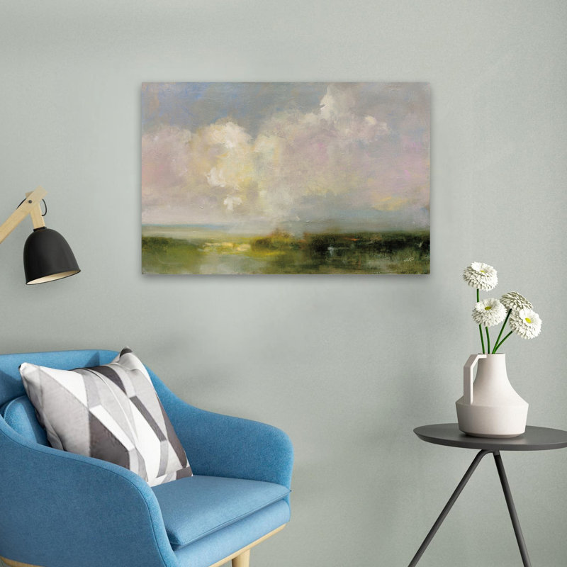 Art réfléchi noir et bleu, H 16 po x l 24 po