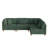 Seemab 4 - Piece Upholstered Hunter Green Corduroy Modular Sectional with Pillow Back and Solid Wood Legs-1140708841