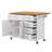 52'' Kitchen Island with Drop Leaf, Embossed Texture Kitchen Island on Wheels with Spice Rack, Towel Rack, 2 Doors and 5 Drawers-558130779