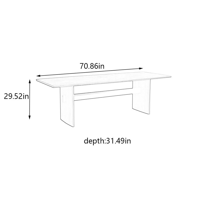 Ébelin, Marron clair, H 29,52 po x L 70,86 po x l 31,49 po