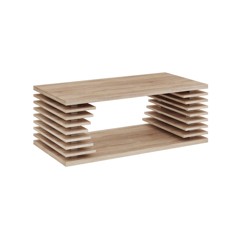 Lorenzo Floor Shelf Coffee Table with Storage, Sonoma