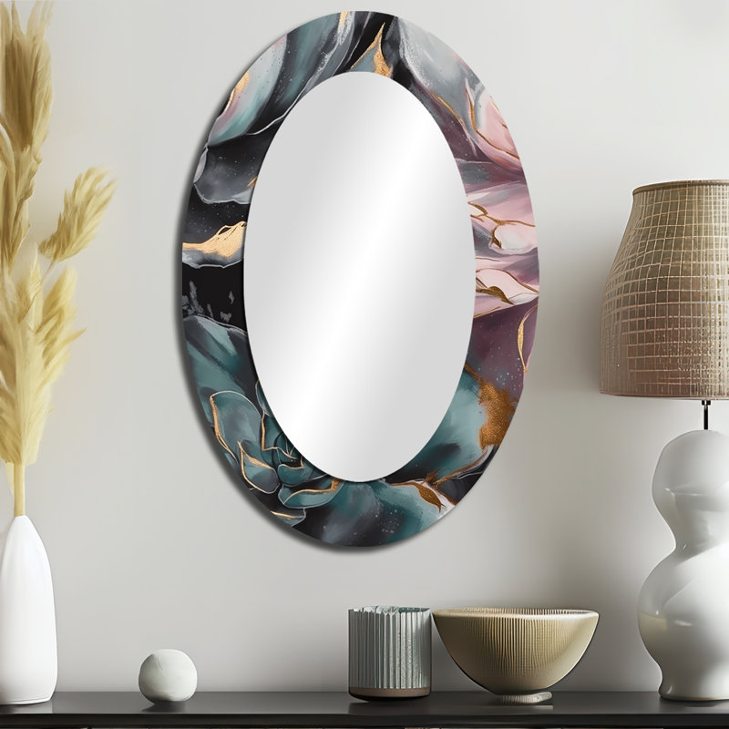 Miroir mural vert traditionnel Serenade Of Succulents I, 36 po x 24 po