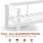 Causeuse de patio en aluminium toutes saisons de 50 po avec coussins épais gris clair et structure blanche-54453664-54453670