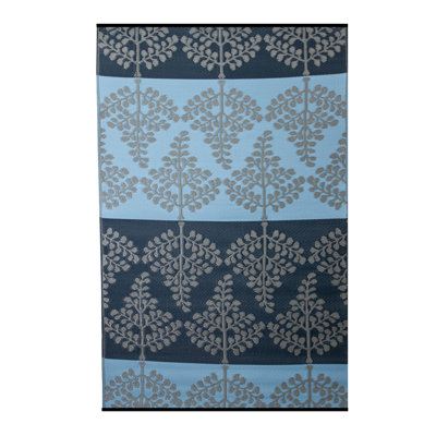 Tapis intérieur / extérieur bleu tissé à la main Heimbach