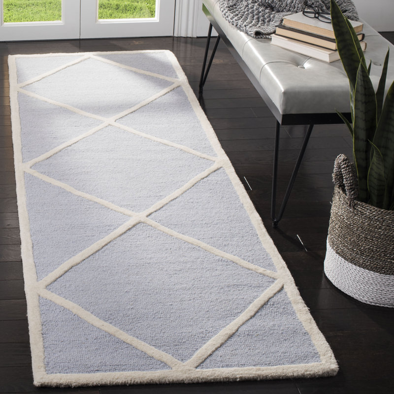 Sanyla Hand Tufted Wool Geometric Rug, Runner 2'6" x 8'