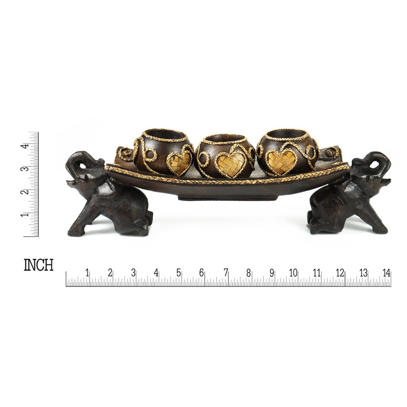 4.5'' H Wood Tabletop Tealight Holder