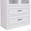 Armoire de rangement arquée avec portes et tiroirs en verre trempé-1261321592