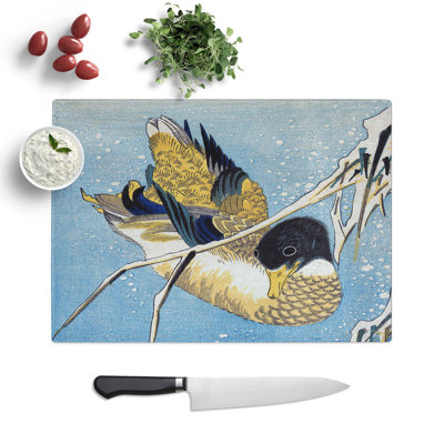 Glass Mallard Duck by Utagawa Hiroshige Chopping Board