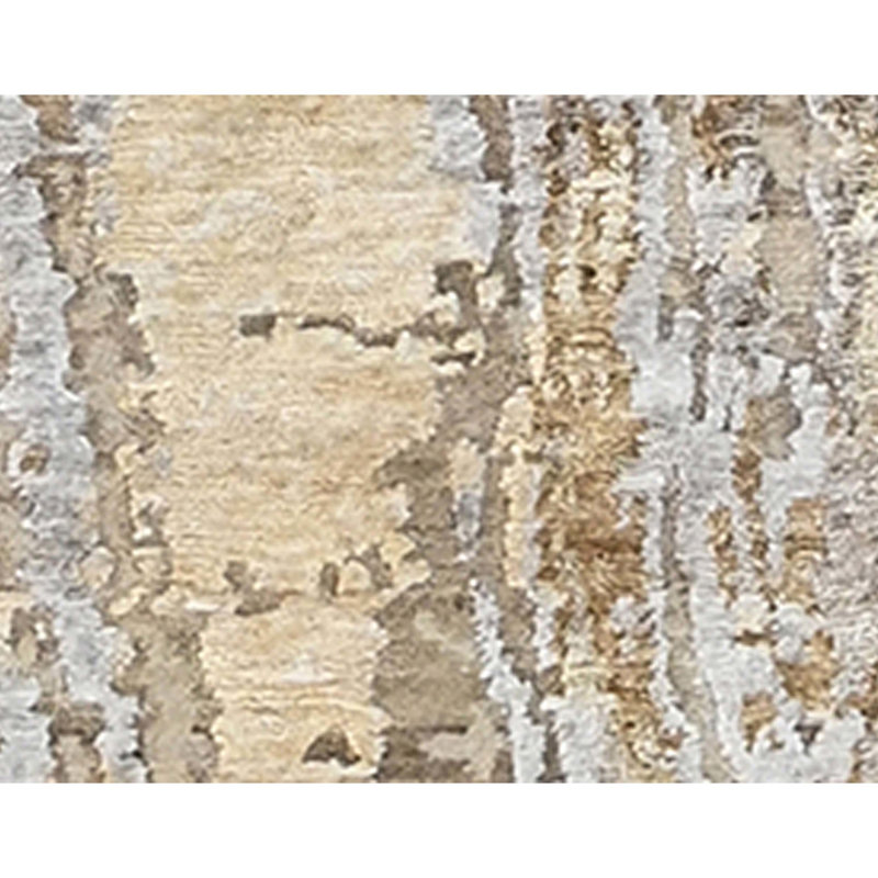 Hand Knotted Area Rug in Beige/Gold, Rectangle 4' x 6'