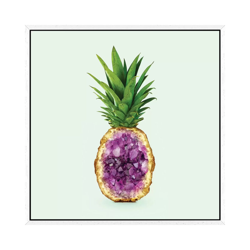 Pineapple Quartz by Paul Fuentes - Print on Canvas, 93.98 cm H x 93.98 cm W, White Framed