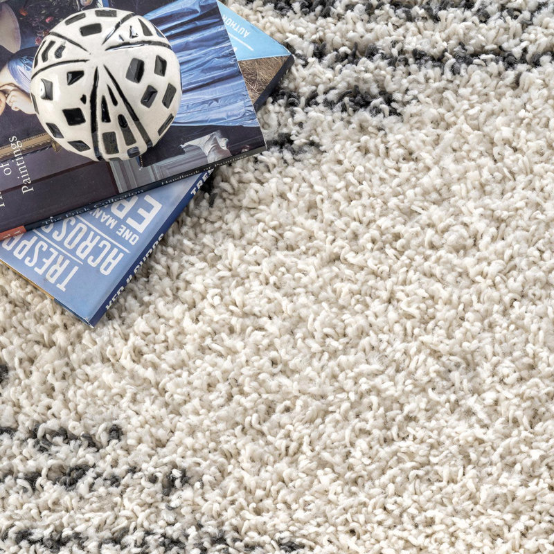 Stallard Performance Shag Charcoal/Dark Gray Rug, Rectangle 7'10" x 10' 